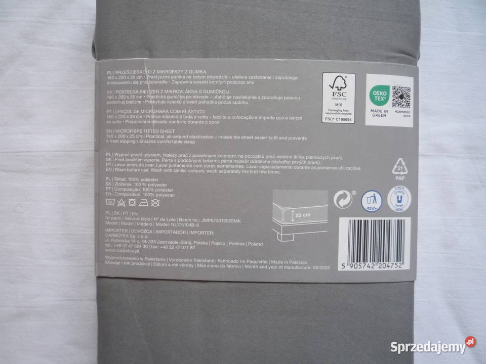 Smukee Szare Mikrofaza Prześcieradło z gumką szary Szczecin