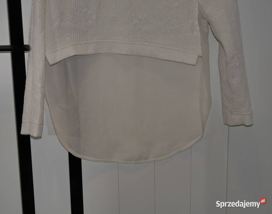 Bershka bluzeczka dłuższy tiulowy tył 36 S długi Bluzki i koszule Wrocław