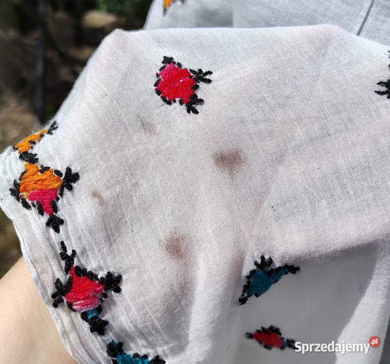 Duża chusta szal dupatta haftowana biała bawełna Dla kobiet Pozostałe Szczecin