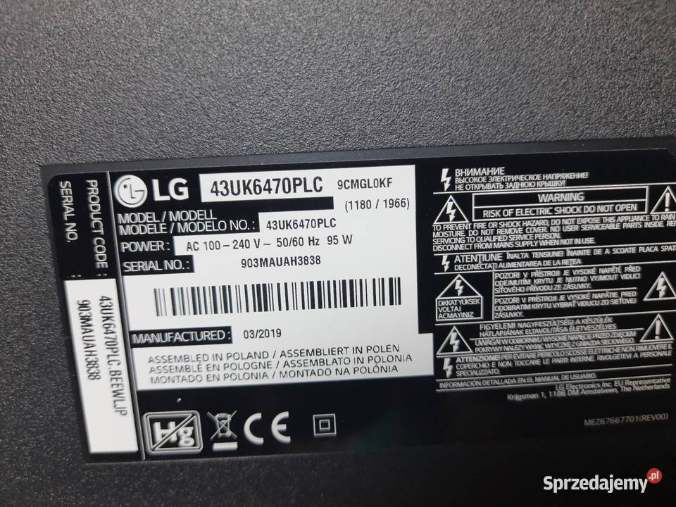 Telewizor LG 43UK6470 Sosnowiec