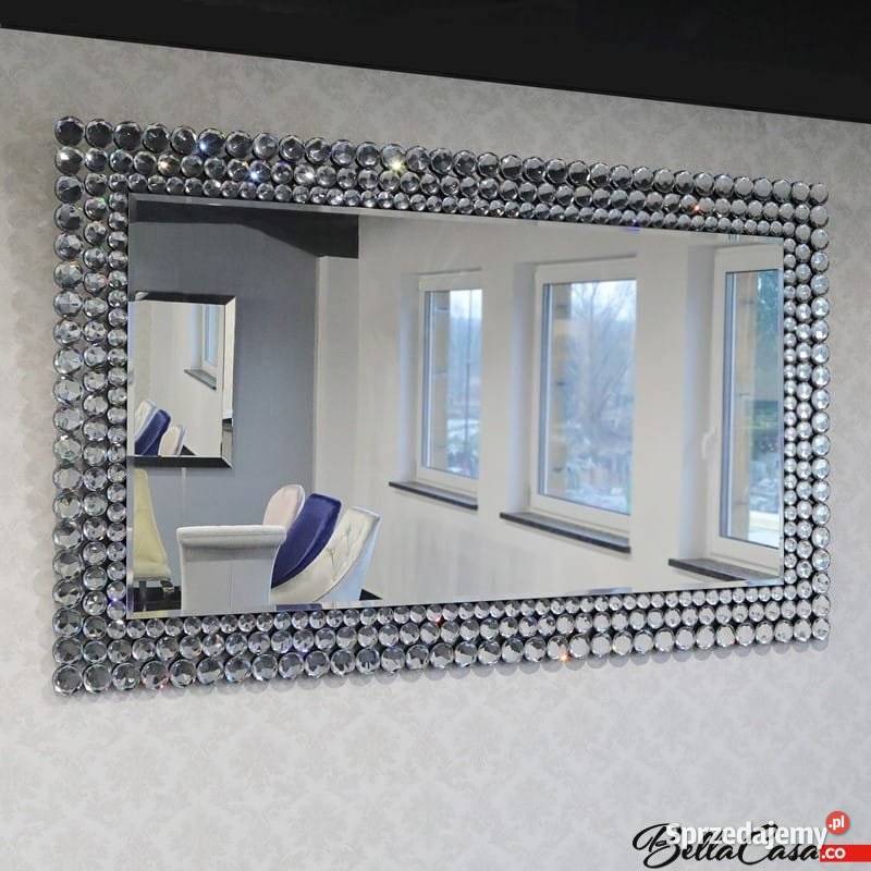 Lustro glamour z kryształkami okrągłe mazowieckie Warszawa