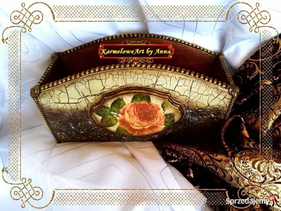 Pojemnik organizer decoupage rękodzieło Warszawa
