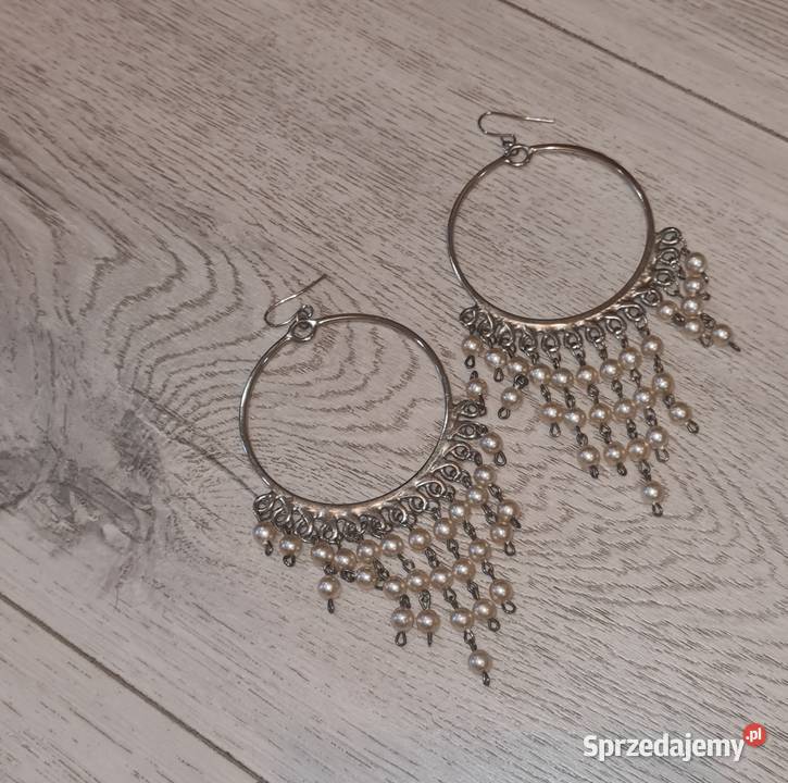 Kolczyki damskie koła perełki łódzkie Łódź