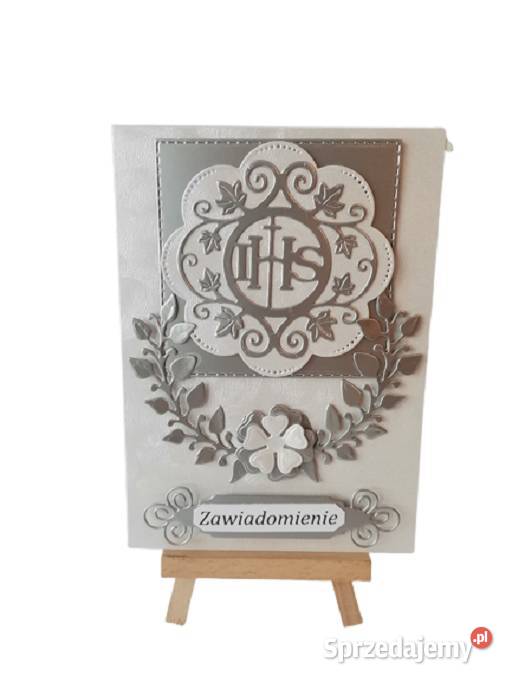 ZAWIADOMIENIA KOMUNIA IHS W SERWETCE C6 SREBRO sprzedam