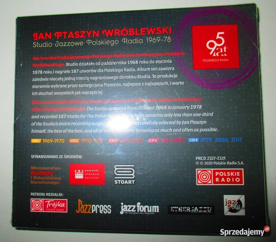 Jan Ptaszyn Wróblewski Studio Jazzowe PR 5CD Łódź sprzedam