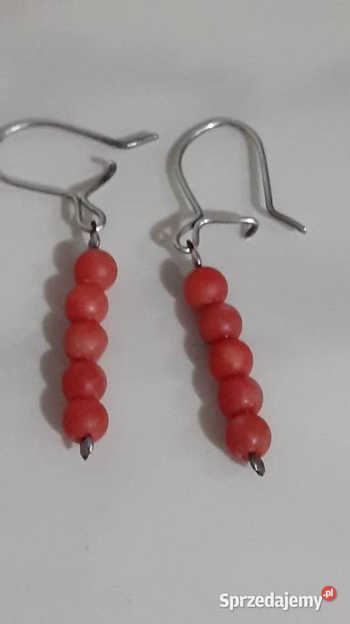 Kolczyki srebrne z koralem srebrne sprzedam