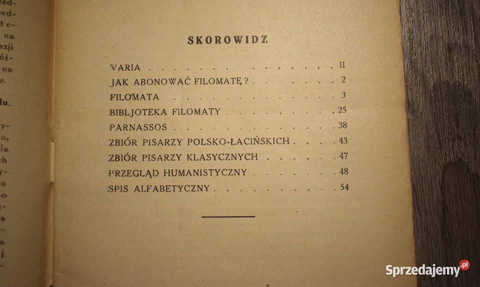 Spis rzeczy do Filomaty 151 spis wydawnictw Antykwariat kujawsko-pomorskie Chełmno