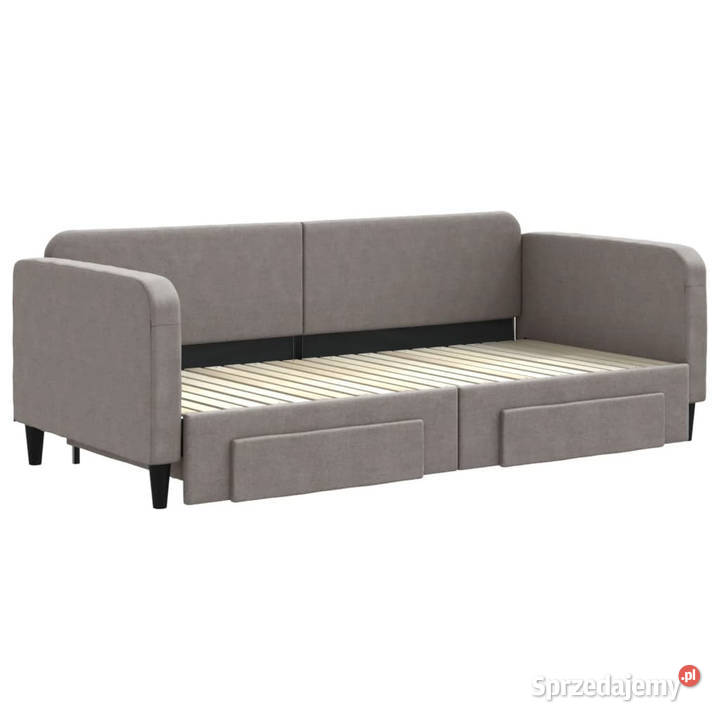 Sofa rozsuwana z szufladami taupe tkanina 90x200 Warszawa
