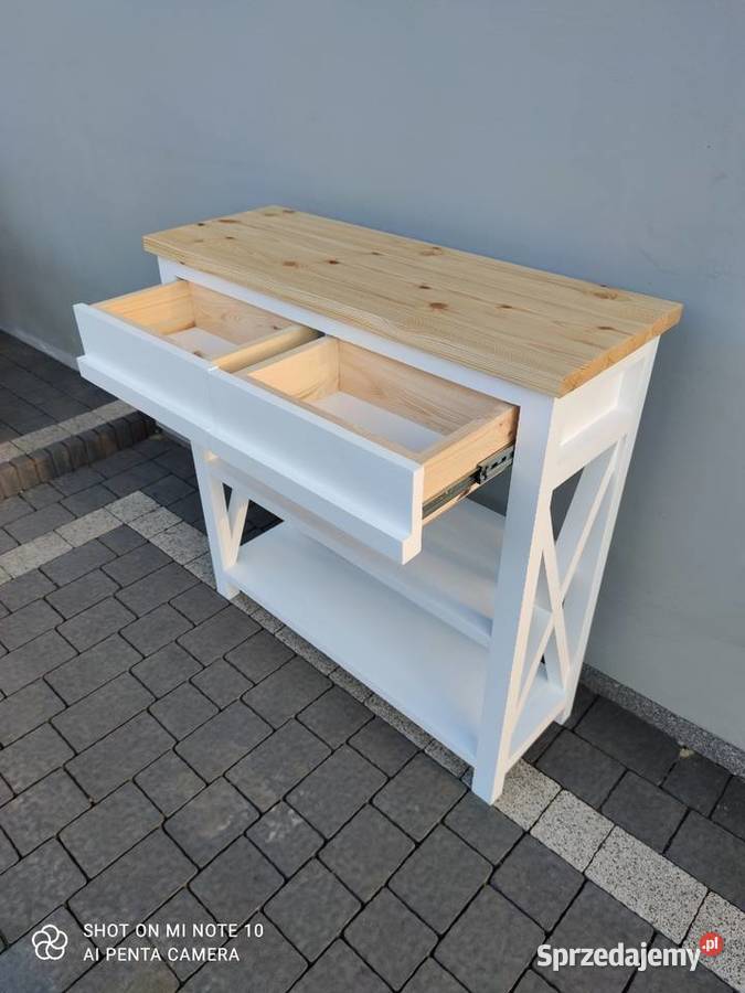 Konsola drewniana styl prowansalski 36cm łódzkie Szadek