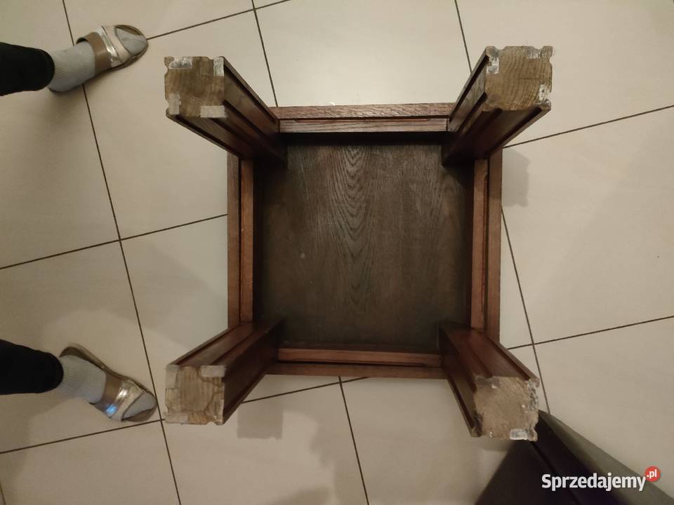 Stolik dębowy kwadratowy kawowy uniwersalny Skrzynki