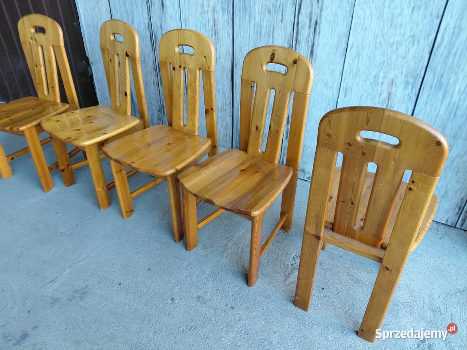 krzesła drewniane 5 sztuk 218 kujawsko-pomorskie Byczyna