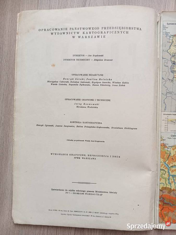 Polska Atlas Geograficzny PPWK PRL małopolskie Kraków