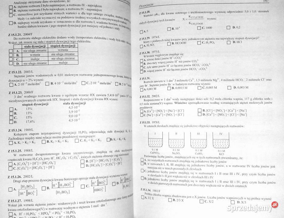 Chemia wybór testów maturzystów i kandydatów na lubelskie Chełm