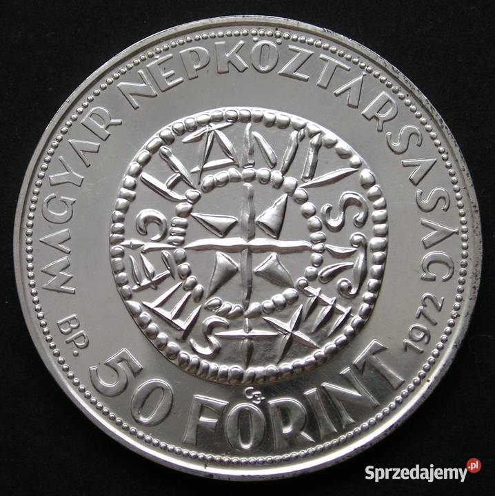 Węgry 50 forintów 1972 SREBRO Święty Stefan