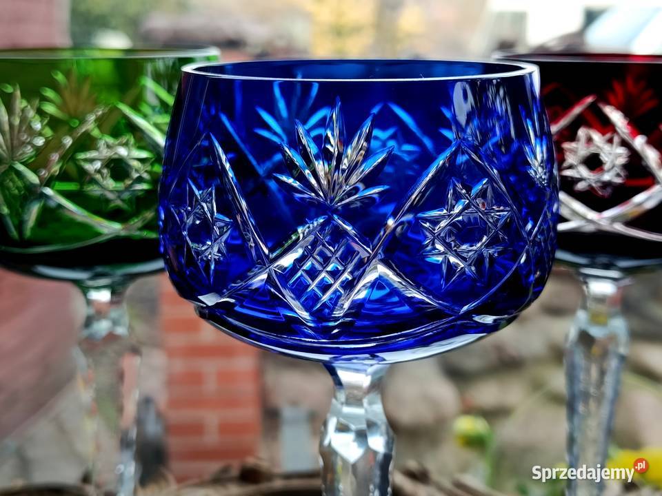 Piękne kieliszki kryształowe do wina lubuskie Klenica