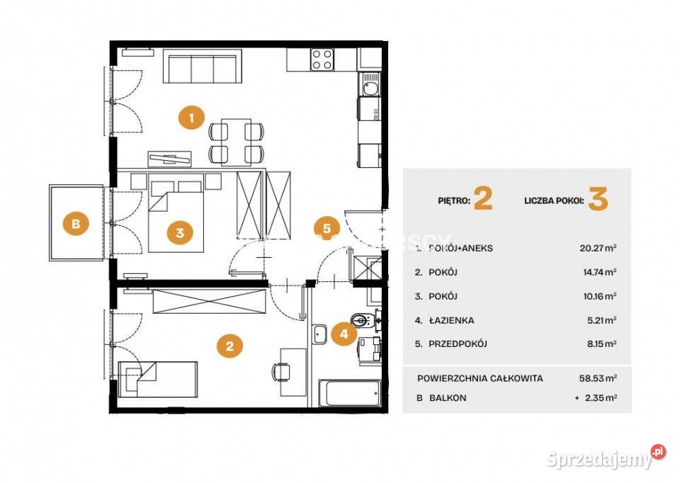 Mieszkanie sprzedam Kraków Na Błonie 5853m2 3 małopolskie