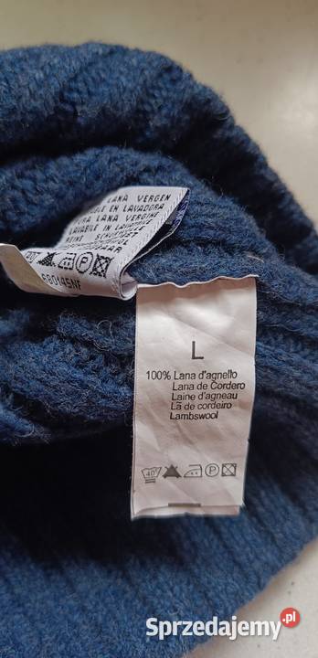 Woolmark Cieplutki damski mięsisty granatowy Brwinów sprzedam