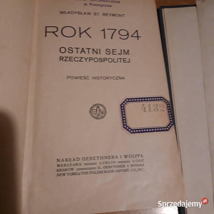 Trylogia Reymonta 1794 13 1913 oprintrol Iwno