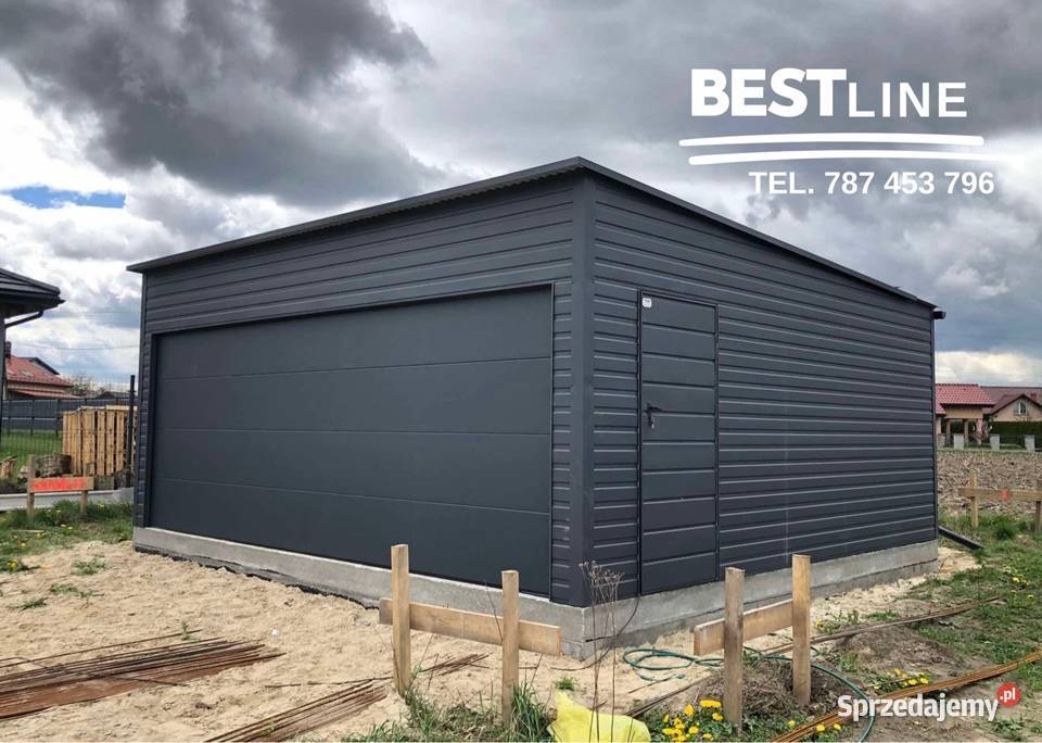 Nowoczesny garaż blaszany z bramą segmentową w kanał Łódź sprzedam