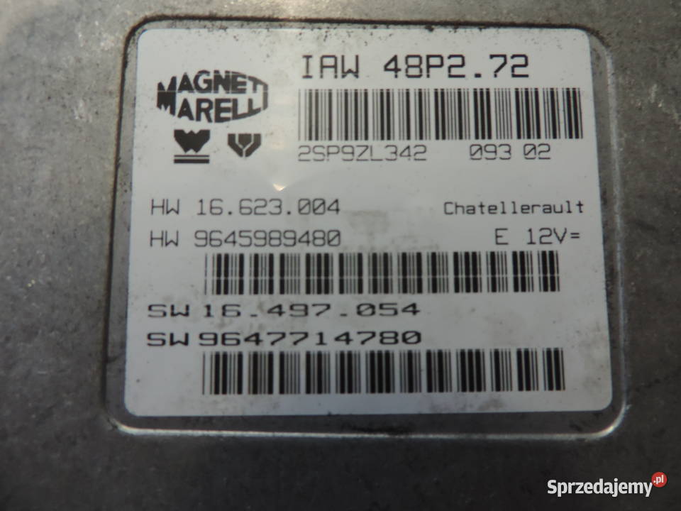Komputer 9647714780 IAW48P272 Peugeot 206 małopolskie Nowy Sącz