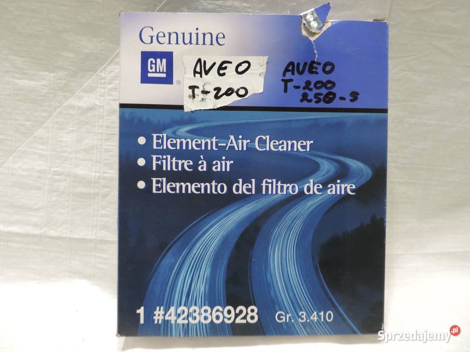 FILTR POWIETRZA CHEVROLET AVEO T200 42386928
