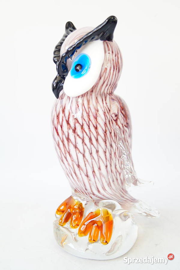 Figura szklana figura Murano style SOWA symbol Antyki Antyki Gizałki