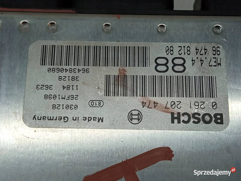 STEROWNIK SILNIKA 0261207474 Peugeot 307 I osobowe