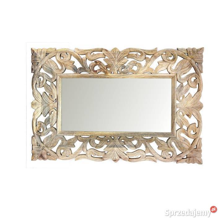 Jasne drewniane lustro 90x60 z mango Lublin sprzedam