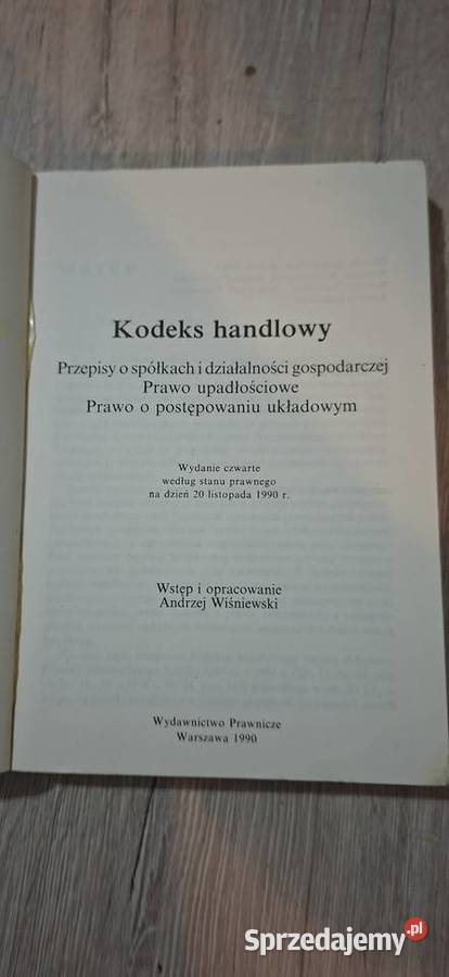 Kodeks handlowy 1990 Rzadkie wydanie do kolekcji wielkopolskie Łęczyca