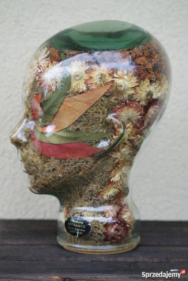 Szklana głowa kwiatowa kompozycja Warszawa sprzedam