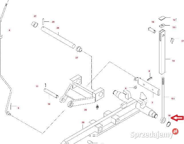 oryginalne zabezpieczenie wałka zaczepu Valtra mazowieckie Przasnysz