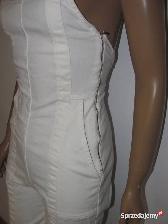 Kombinezon bez rękawów dzwony kremowe spodnie sprzedam