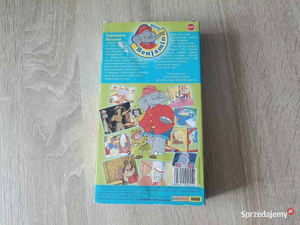 Kaseta VHS Słoń Benjamin Tajemnica Piramid Kwidzyn
