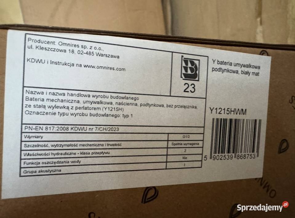 Bateria umywalkowa podtynkowa firmy OMNIRES mazowieckie Legionowo
