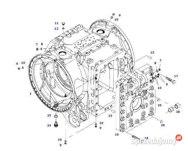Massey Fergusson Fendt ML260 obudowa tylnego Jastrzębniki