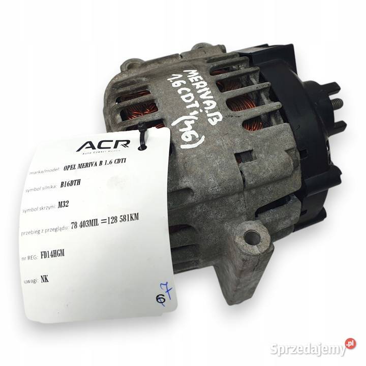 ALTERNATOR Opel Astra K Meriva B 16 CDTi Układ elektryczny silnika