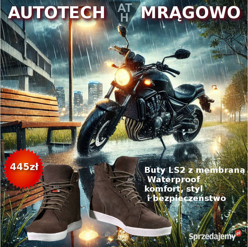 BUTY MOTOCYKLOWE MIEJSKIE LS2 Z WODOODPORNĄ MEMBRANĄ 43 /44