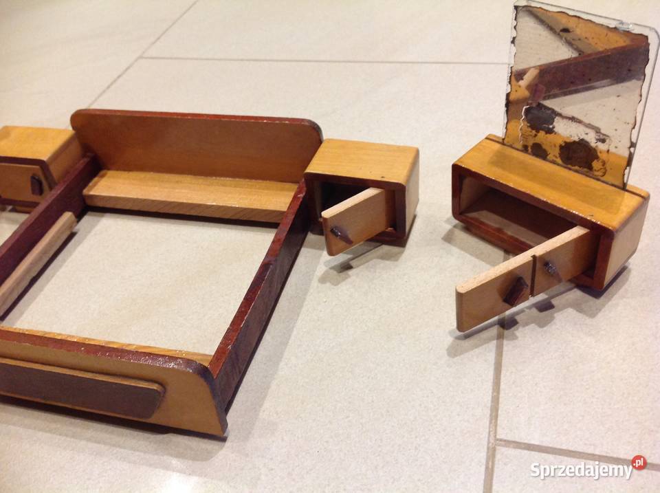 Mebelki Drewniane Vintage Lalek Sypialnia lata Pozostałe Nowa Sól