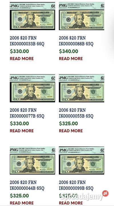USA 20 Dolarów 1950 r Chicago Seria ZASTĘPCZA warmińsko-mazurskie Węgorzewo