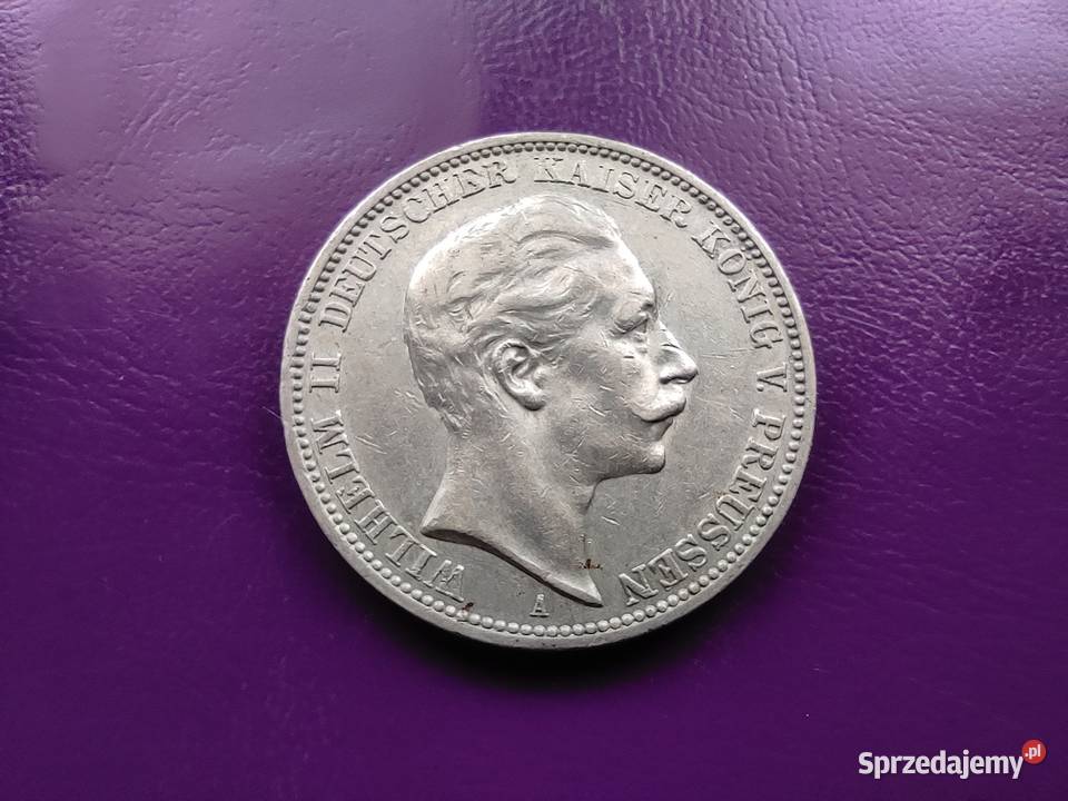 Moneta PRUSY 3 MARKI 1910 A Srebro Rzadkość Pruszków sprzedam