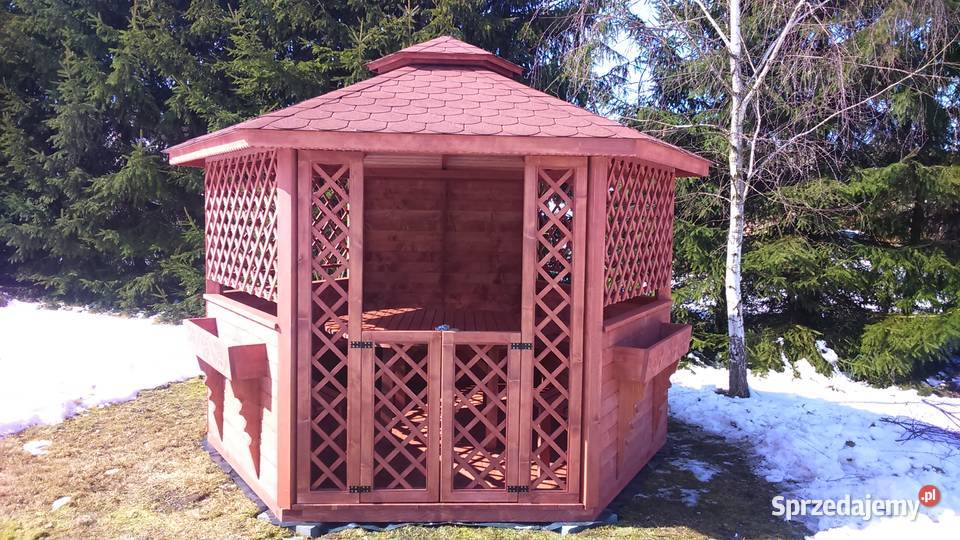 Altana ogrodowa drewniana sześciokątna Wiata Nowy Sącz