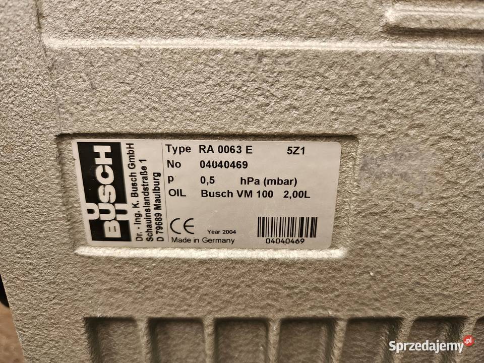 Pompa próżniowa Busch RA 0063 E 16 Krotoszyn
