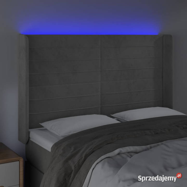 Zagłówek do łóżka z LED jasnoszary 147x16x118128 Warszawa sprzedam