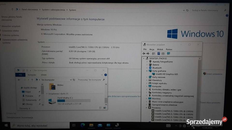 Lenovo Led15 FullHD HD620 Win10pro 4GLTE Ram16 Liczba rdzeni 2 Strzegocice