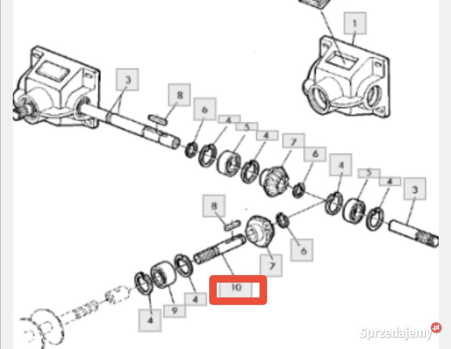 Wałek przekładni kątowej John Deere 2054 2056 Zajęczniki