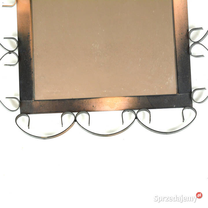 Prostokątne lustro z metaloplastyki Niemcy lata