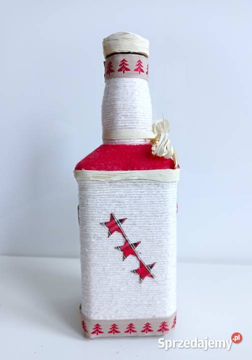 Butelka ręcznie zdobiona Boże Narodzenie Kante śląskie Katowice