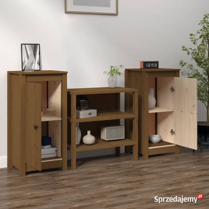 Szafki 2 miodowy brąz 39x35x80 lite drewno Pozostałe Warszawa