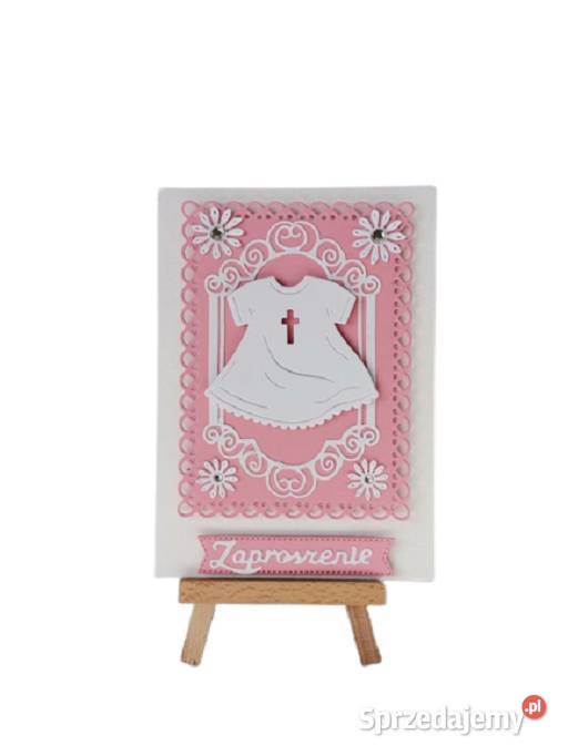 Zaproszenia Chrzest Święty Dziewczynka Szatka C6 Poznań