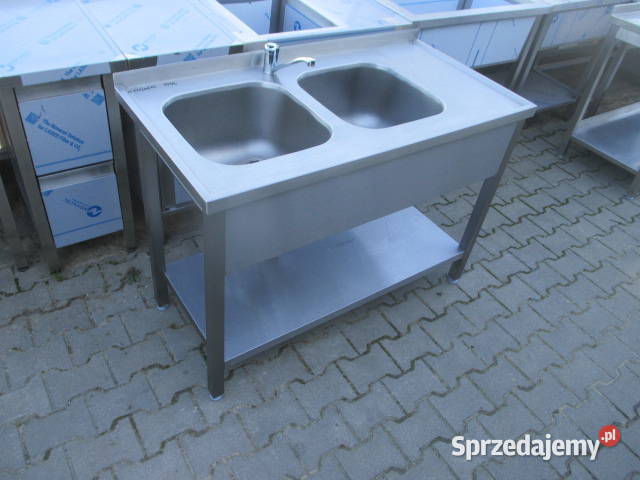 Zlew Basen Gastronomiczny 2 Komorowy Z Półką Ostrów Wielkopolski